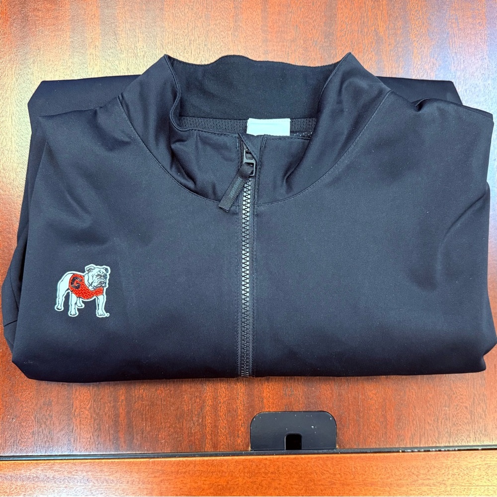 Large UGA Nike StormFit Black Zip-Up Jacket with Standing Bulldog